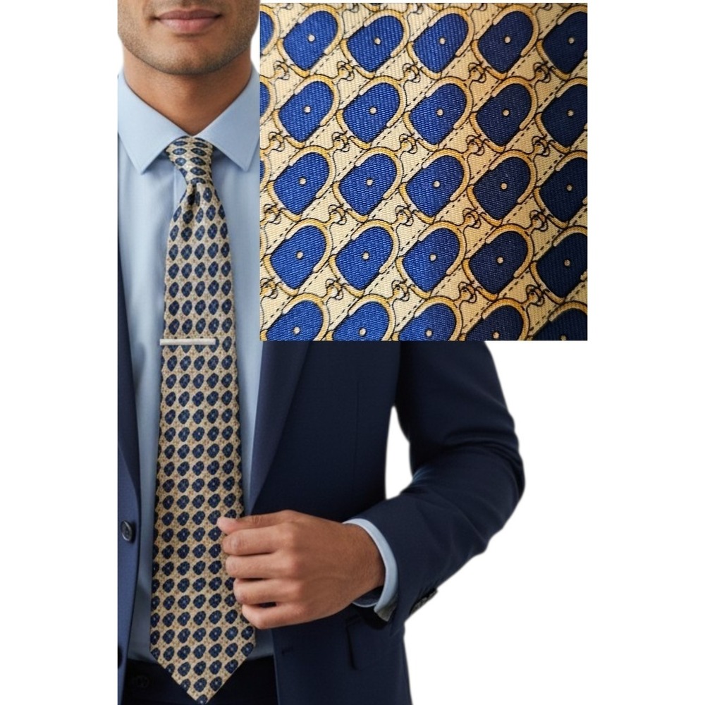 VTG BROOKS BROTHERS Makers PURE SILK Neck Tie Gold USA MADE EUC